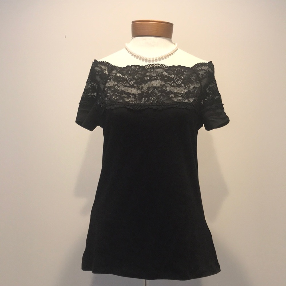 Cotton and lace shirt